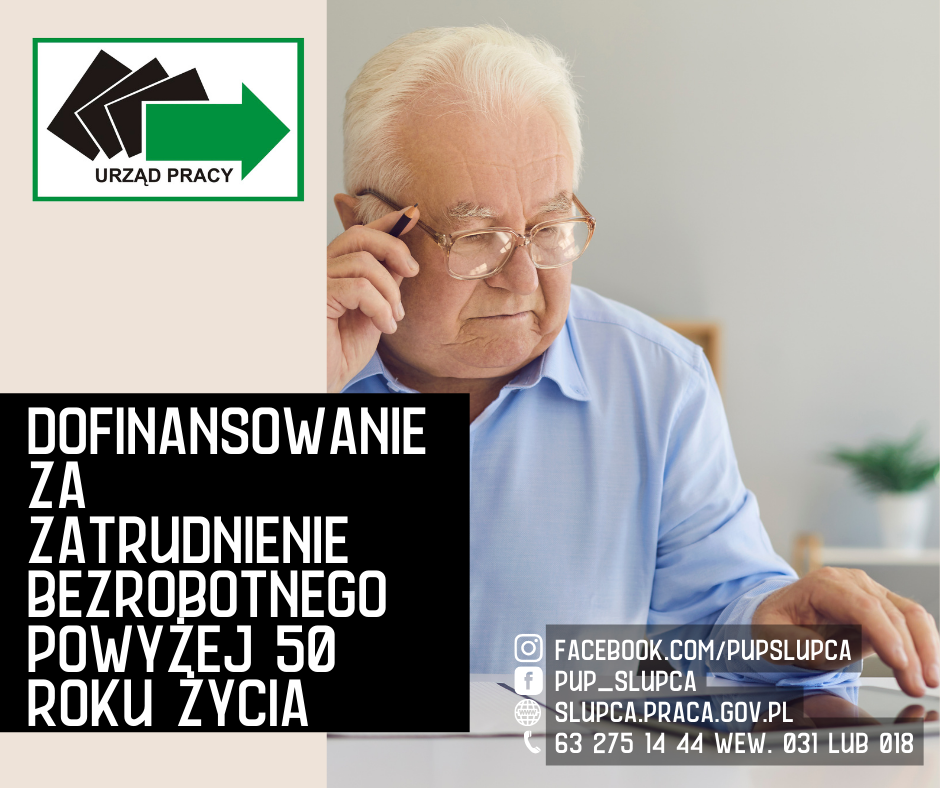 Zdjęcie artykułu Dofinansowanie za zatrudnienie Bezrobotnego powyżej 50 roku życia