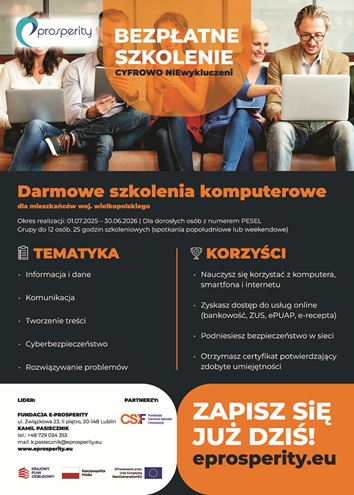 Obrazek dla: Bezpłatne szkolenie Cyfrowo NIEwykluczeni